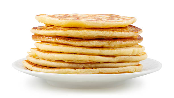 istock Stack of pancakes on white plate. File contains clipping path. 2234460545