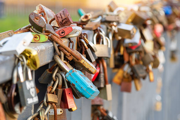 istock Locks on a bridge to commemorate a trip 2234464888