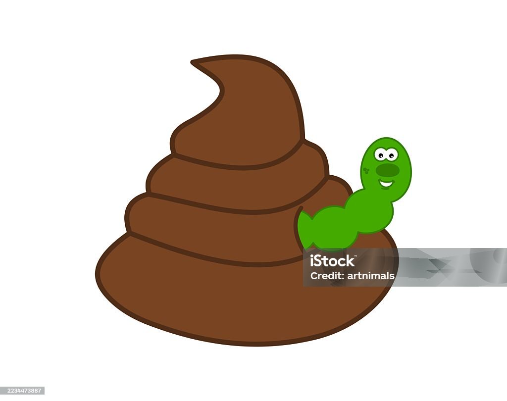 Turd Photo Example Big Fresh Brown Turd With Smiling Worm On White Background Vector Stock ...