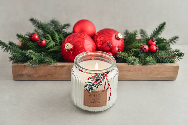 istock Candle in jar with christmas decorations 2234474737