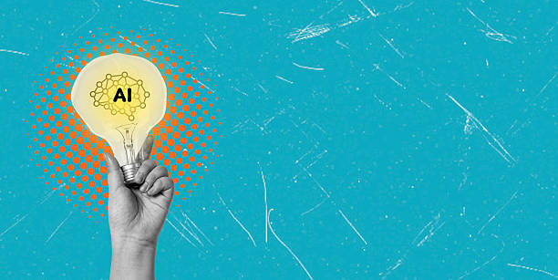 istock Bright idea represented by a hand holding a light bulb with an AI symbol against a blue background 2234478156