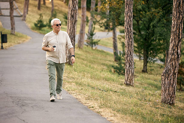 istock Elderly Man Enjoying a Walk in a Serene Forest Park Setting 2234479478