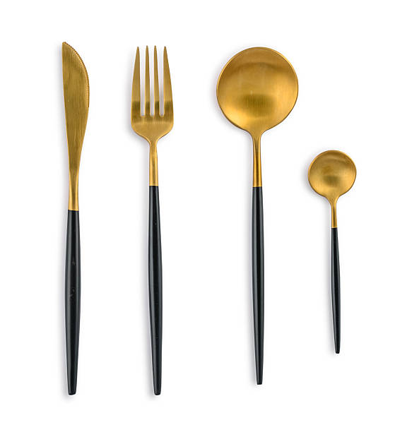 istock Golden coloured cutlery set 2234483767