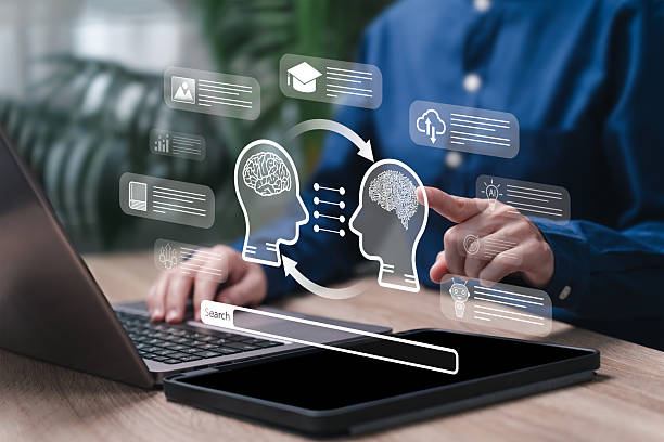istock AI Human Collaboration Concept, Businesswoman Training Artificial Intelligence Education, Creative Imagination, Knowledge Exchange, Digital Transformation, Data Sharing, Future Technology Development 2234484598
