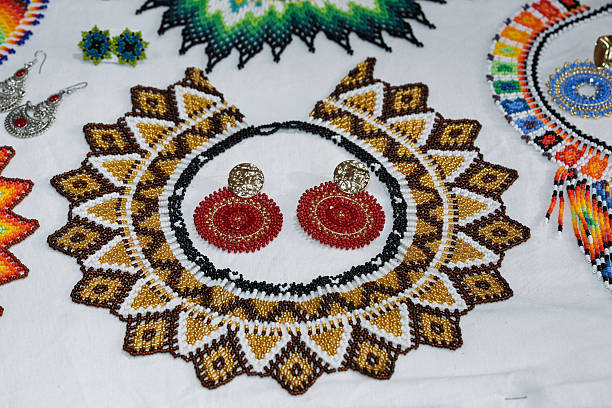 istock Colorful beaded necklace and earrings 2234488801