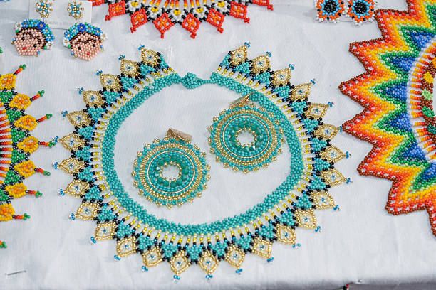 istock Handmade colorful beaded necklaces and earrings 2234488808