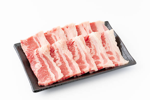istock Grilled beef short ribs (karubi) on a plate against a white background 2234490047