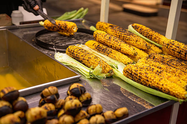 istock Selling roasted corn and chestnuts on the street 2234492010