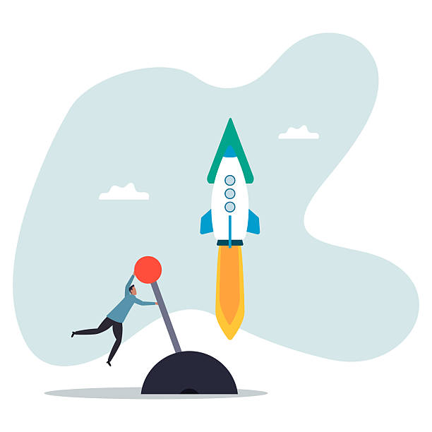 istock Start your own business, launch success rocket or entrepreneur, startup project or boost company growth, invention.about a man and his life. 2234493758