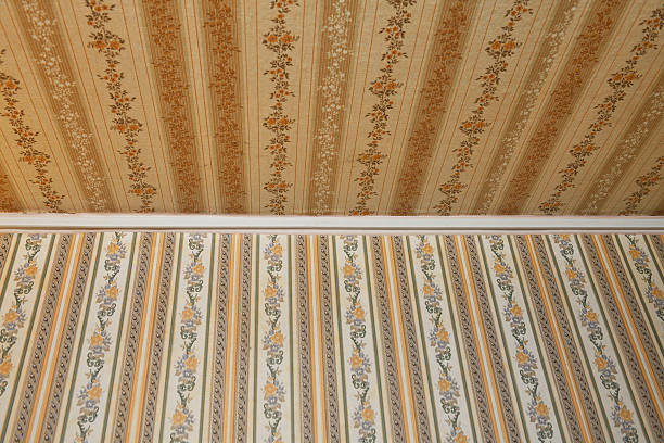 istock Vintage wallpaper patterns covering the walls and ceiling. 2234505990