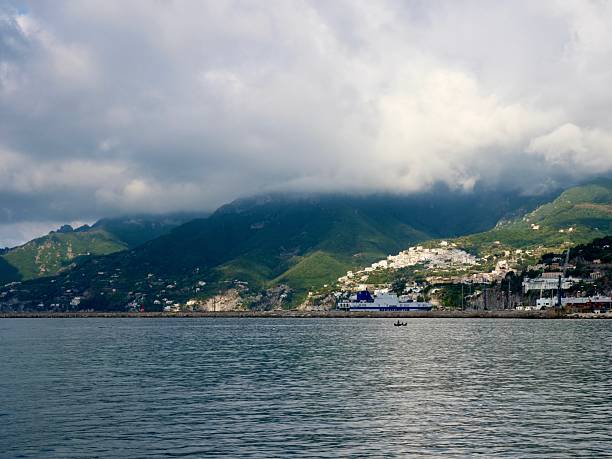 View of a town on the Amalfi coast in Salerno province.