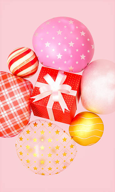 Halloween Holiday gift boxes with flying balloon. Happy Halloween celebration concept for banner, poster, ads, brochure, greeting card, invitation