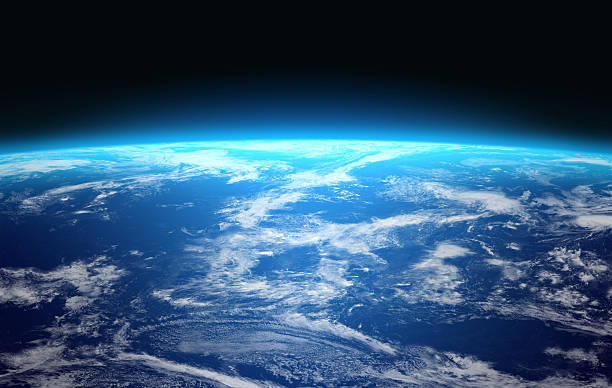 istock Earth. Space. Planet with world ocean and clouds. Panoramic view. 2234510100
