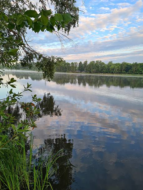 istock Complete tranquility: river and forest early in the morning 2234513592