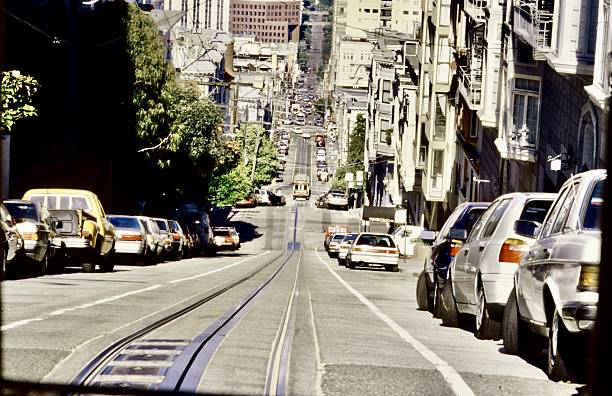 istock Road in very steep descent 2234513615
