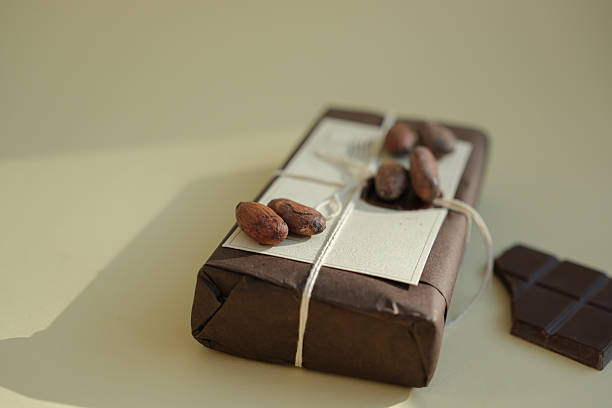 istock Chocolate parcel, gift chocolate bars in sustainable packaging. 2234518891