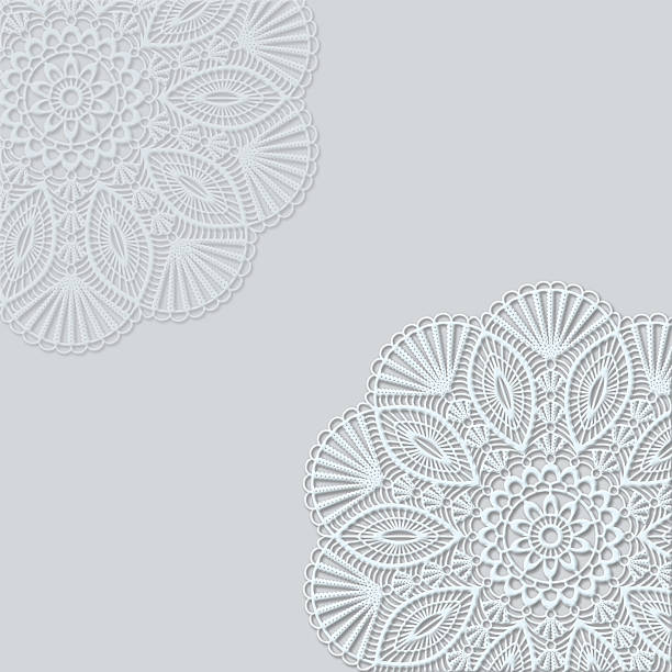 istock Background with napkins. Round openwork lace doily. Imitation of crochet. 2234519786