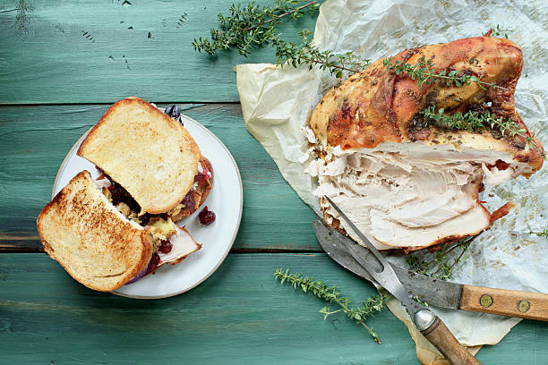 istock Homemade leftover Thanksgiving sandwich with turkey 2234521715