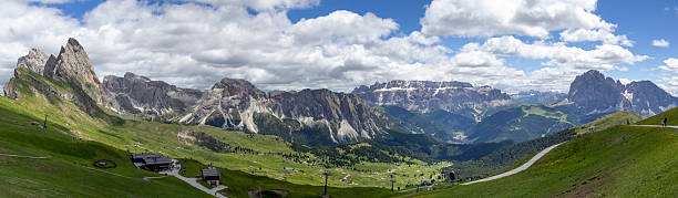 istock Panoramic View of Seceda Mountain Peaks in the Dolomites 2234531004