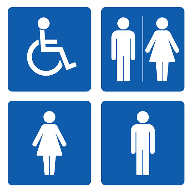 stockillustraties, clipart, cartoons en iconen met restroom and accessibility icon set - toilet