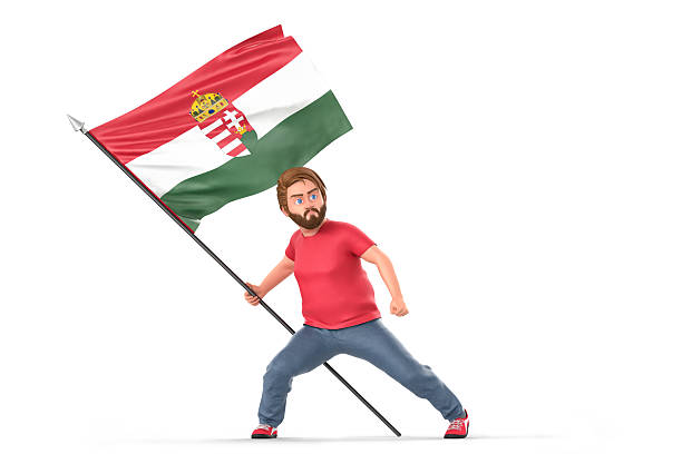 istock Man with flag of Hungary. Isolated on white background. 3D Rendering 2234541376