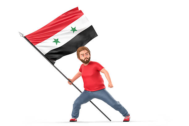 istock Man with flag of Syria. Isolated on white background. 3D Rendering 2234541402