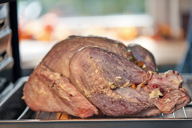 Roasting Turkey in the Oven for Holiday Dinner