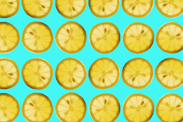 istock Lemon Fruit Cuts Pattern, Yellow Limon Slices Flying Minimal Background, Fresh Diet Citron 2234547606