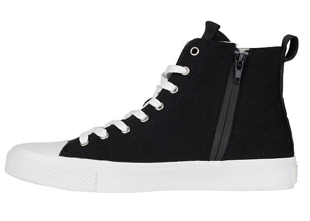 istock Black high top canvas sneaker with side zipper 2234549756