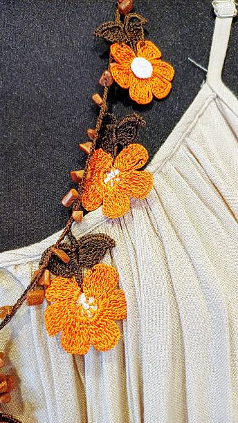 Handmade knitted women's necklace