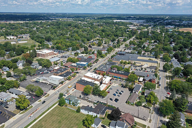 istock Downtown Saline, Michigan Aerial View 2234561398