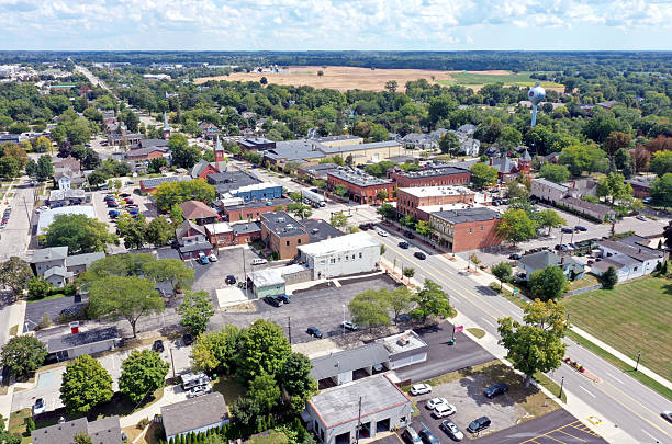 istock Saline, Michigan Downtown Aerial View 2234561403