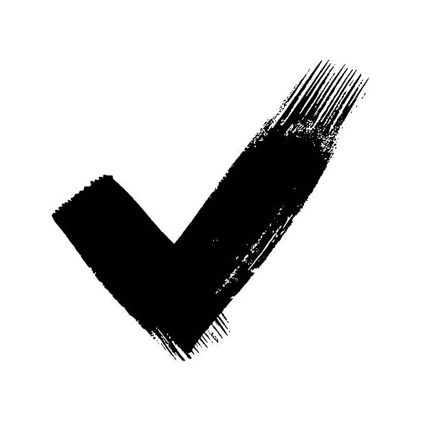 istock Black grunge brushstroke in the shape of a check mark 2234572458