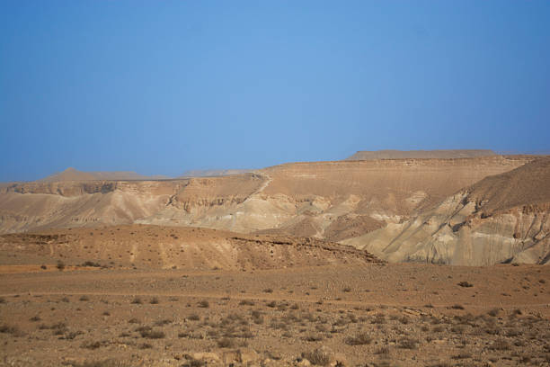 desert landscape against the blue sky in Negev, South District, Israel