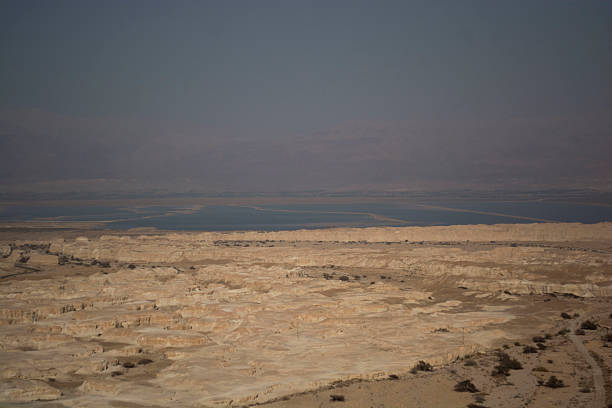 sandy and rocky desert landscape on a clear day in Negev Nuclear Research Center, South District, Israel