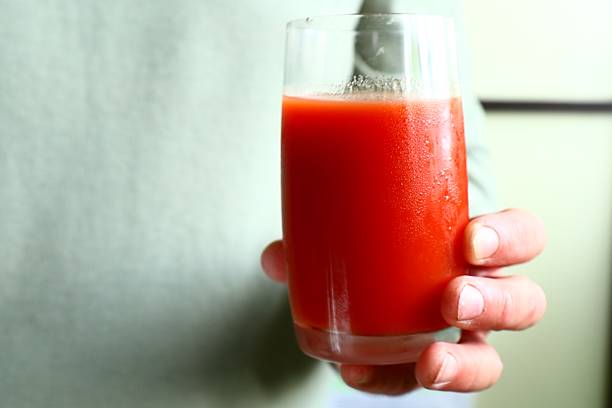 Glass of fresh tomato juice