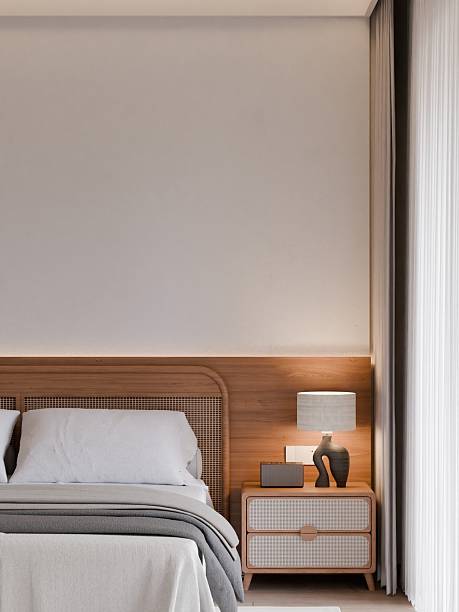 istock Modern Minimalist Japandi Bedroom Interior Frame Poster Mockup 2234593979