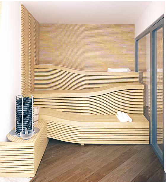 istock Wooden Sauna Interior Design 2234595052
