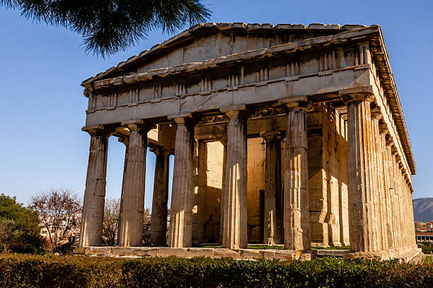 Temple of Hephaestus in Ancient Agora, Athens, Greece, one of the best-preserved ancient Doric temples, historic architecture and cultural heritage landmark.