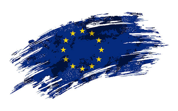 istock European Union flag grunge brushstroke texture background. Vector illustration. 2234607510