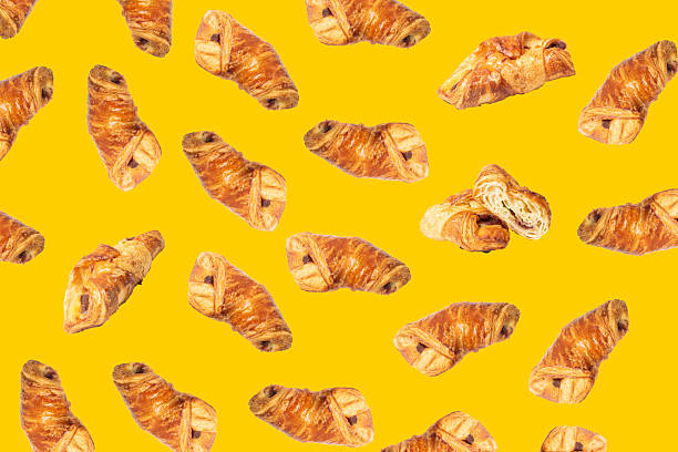 istock Croissant Pattern, Bakery Cake Minimal Wallpaper with Copy Space 2234608755