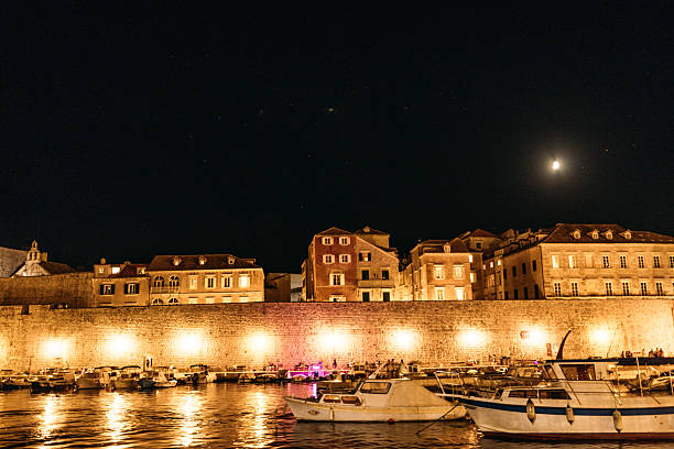 istock Historic Harbor with Boats at Night 2234612503
