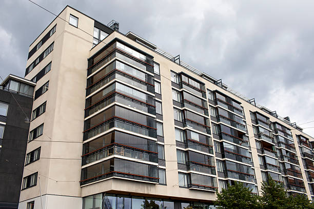 istock Modern apartment building in Helsinki with an overcast sky 2234612599