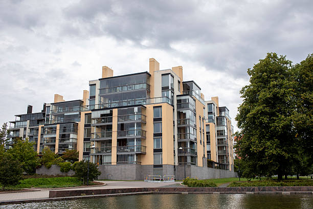 istock Modern apartment building in Helsinki with an overcast sky 2234612688