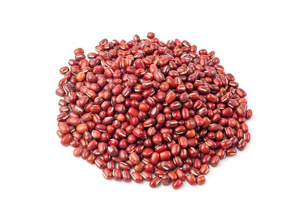 istock Red adzuki beans isolated, raw azuki bean pile, Vigna angularis legume seeds, dry red mung bean 2234617220
