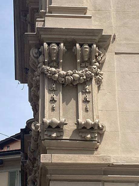 istock Decorative Relief Brackets with Fruit Garland at Chiesa di San Rocco Lugano Facade 2234619468