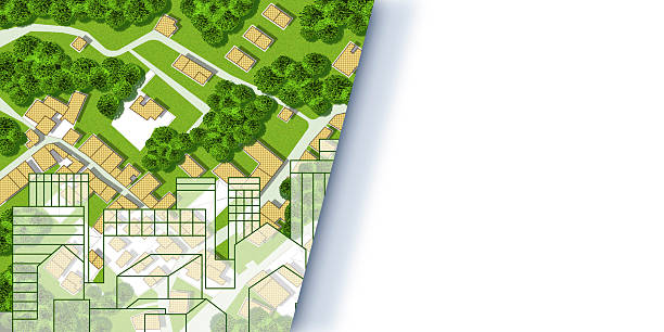 istock COPY SPACE FOR TEXT WITH URBAN PLANNING AND REAL ESTATE CONCEPT - Conceptual background showing property development, zoning, investment, cadastral mapping and architecture strategy 2234620309