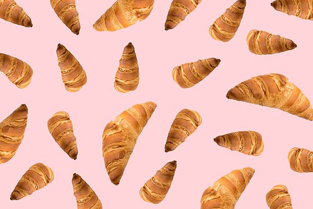 istock Croissant Pattern, Bakery Cake Minimal Wallpaper with Copy Space 2234628936