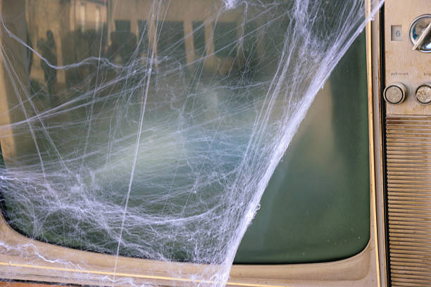 Haunted retro TV as a Halloween horror decoration