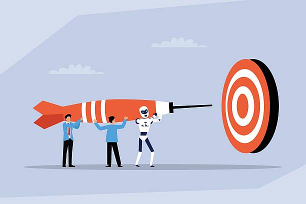 istock Collaboration of Human and AI to Achieve Goals 2d flat vector illustration 2234630753